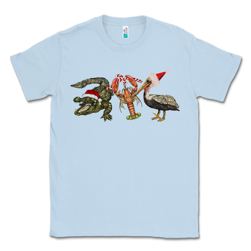Christmas Alligator Pelican Crawfish Classic Tee by BarkalooDesign | Teevron