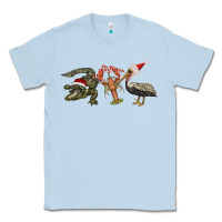 Dusty Blue Christmas alligator pelican crawfish Classic Tee - BarkalooDesign