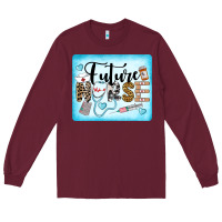 Burgundy Western Future Nurse Long Sleeve Tee - LillyAllenDesigns