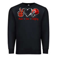 Black Peace Love Ladybug Premium Sweatshirt - Jasminsmagicworld