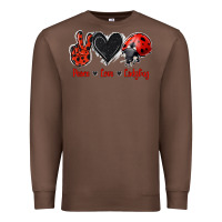 Chestnut Peace Love Ladybug Premium Sweatshirt - Jasminsmagicworld