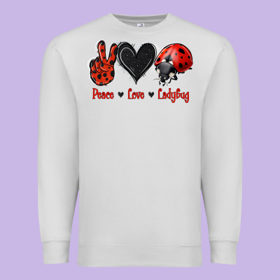 Peace Love Ladybug Premium Sweatshirt Designed By Jasminsmagicworld