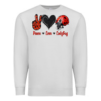 Dove Grey Peace Love Ladybug Premium Sweatshirt - Jasminsmagicworld