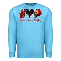Ocean Blue Peace Love Ladybug Premium Sweatshirt - Jasminsmagicworld