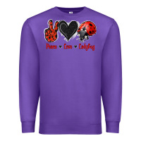 Purple Peace Love Ladybug Premium Sweatshirt - Jasminsmagicworld