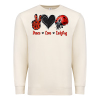 Sandshell Peace Love Ladybug Premium Sweatshirt - Jasminsmagicworld