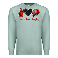 Seafoam Peace Love Ladybug Premium Sweatshirt - Jasminsmagicworld