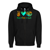 Black peace love beach Zipper Hoodie - Jasminsmagicworld