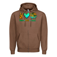 Chestnut peace love beach Zipper Hoodie - Jasminsmagicworld