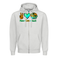 Peace Love Beach Zipper Hoodie | Teevron
