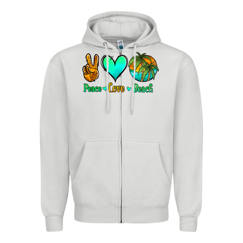 Peace Love Beach Zipper Hoodie by Jasminsmagicworld | Teevron