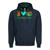 Navy peace love beach Zipper Hoodie - Jasminsmagicworld