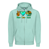 Seafoam peace love beach Zipper Hoodie - Jasminsmagicworld