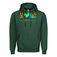 Sports Green peace love beach Zipper Hoodie - Jasminsmagicworld