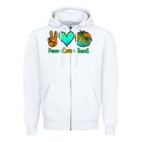 White peace love beach Zipper Hoodie - Jasminsmagicworld