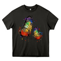 Asphalt rainbow butterfly pride Heavy Core Tee - FaDigitalArtStudio