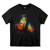 Black rainbow butterfly pride Heavy Core Tee - FaDigitalArtStudio
