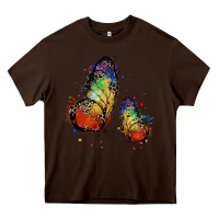 Chocolate Brown rainbow butterfly pride Heavy Core Tee - FaDigitalArtStudio