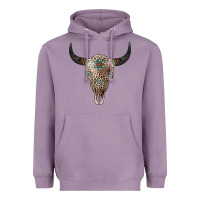Lavender Leopard Bull Skull Heavyweight Hoodie - Jasminsmagicworld