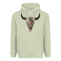 Matcha Leopard Bull Skull Heavyweight Hoodie - Jasminsmagicworld