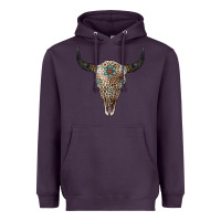 Plum Leopard Bull Skull Heavyweight Hoodie - Jasminsmagicworld