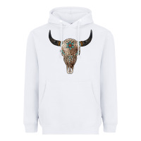 White Leopard Bull Skull Heavyweight Hoodie - Jasminsmagicworld