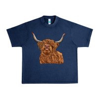 Navy highland cow Urban Heavy Tee - RanaPortraitStore