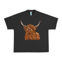 Pigment Black highland cow Urban Heavy Tee - RanaPortraitStore