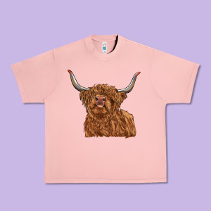Highland Cow Urban Heavy Tee Designed By Ranaportraitstore