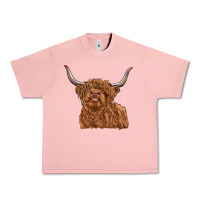 Salmon highland cow Urban Heavy Tee - RanaPortraitStore