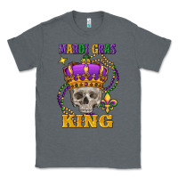 Charcoal Heather Skull Mardi Gras king Classic Tee - FaDigitalArtStudio