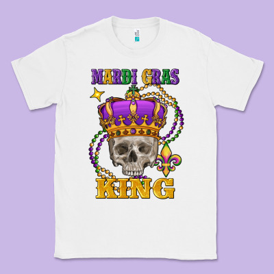 Skull Mardi Gras King Classic Tee Designed By Fadigitalartstudio