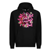 Black breast cancer sunflower Premium Hoodie - BarkalooDesign