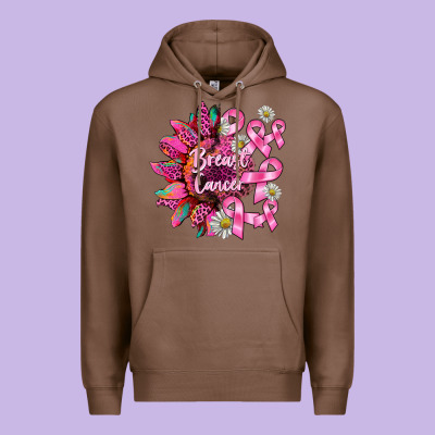 Breast Cancer Sunflower Premium Hoodie Designed By Barkaloodesign