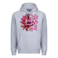 Heather Grey breast cancer sunflower Premium Hoodie - BarkalooDesign