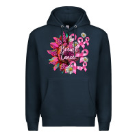 Navy breast cancer sunflower Premium Hoodie - BarkalooDesign