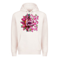 Pale Pink breast cancer sunflower Premium Hoodie - BarkalooDesign