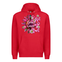 Red breast cancer sunflower Premium Hoodie - BarkalooDesign