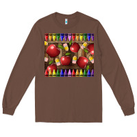 Chestnut Crayons And Apples Long Sleeve Tee - LillyAllenDesigns