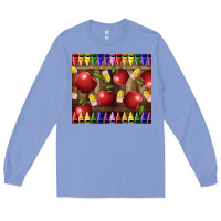 Colony Blue Crayons And Apples Long Sleeve Tee - LillyAllenDesigns