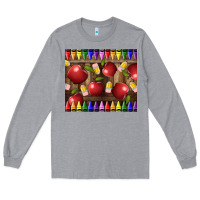 Heather Grey Crayons And Apples Long Sleeve Tee - LillyAllenDesigns