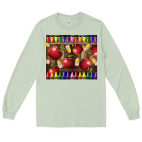 Matcha Crayons And Apples Long Sleeve Tee - LillyAllenDesigns