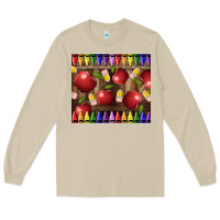 Mushroom Crayons And Apples Long Sleeve Tee - LillyAllenDesigns