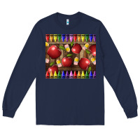 Navy Crayons And Apples Long Sleeve Tee - LillyAllenDesigns