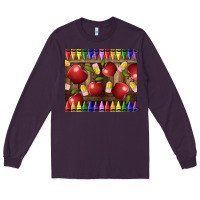 Plum Crayons And Apples Long Sleeve Tee - LillyAllenDesigns