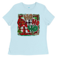 Baby Blue Ho Ho Ho Gnomes Ladies Tee - CowhideDigitalArt