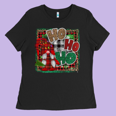 Ho Ho Ho Gnomes Ladies Tee Designed By Cowhidedigitalart