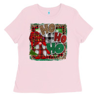 Bubblegum Pink Ho Ho Ho Gnomes Ladies Tee - CowhideDigitalArt