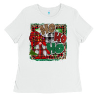 White Ho Ho Ho Gnomes Ladies Tee - CowhideDigitalArt