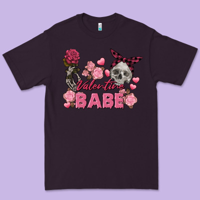 Valentine Babe Valentine's Day Skull Premium Tee Designed By Fadigitalartstudio